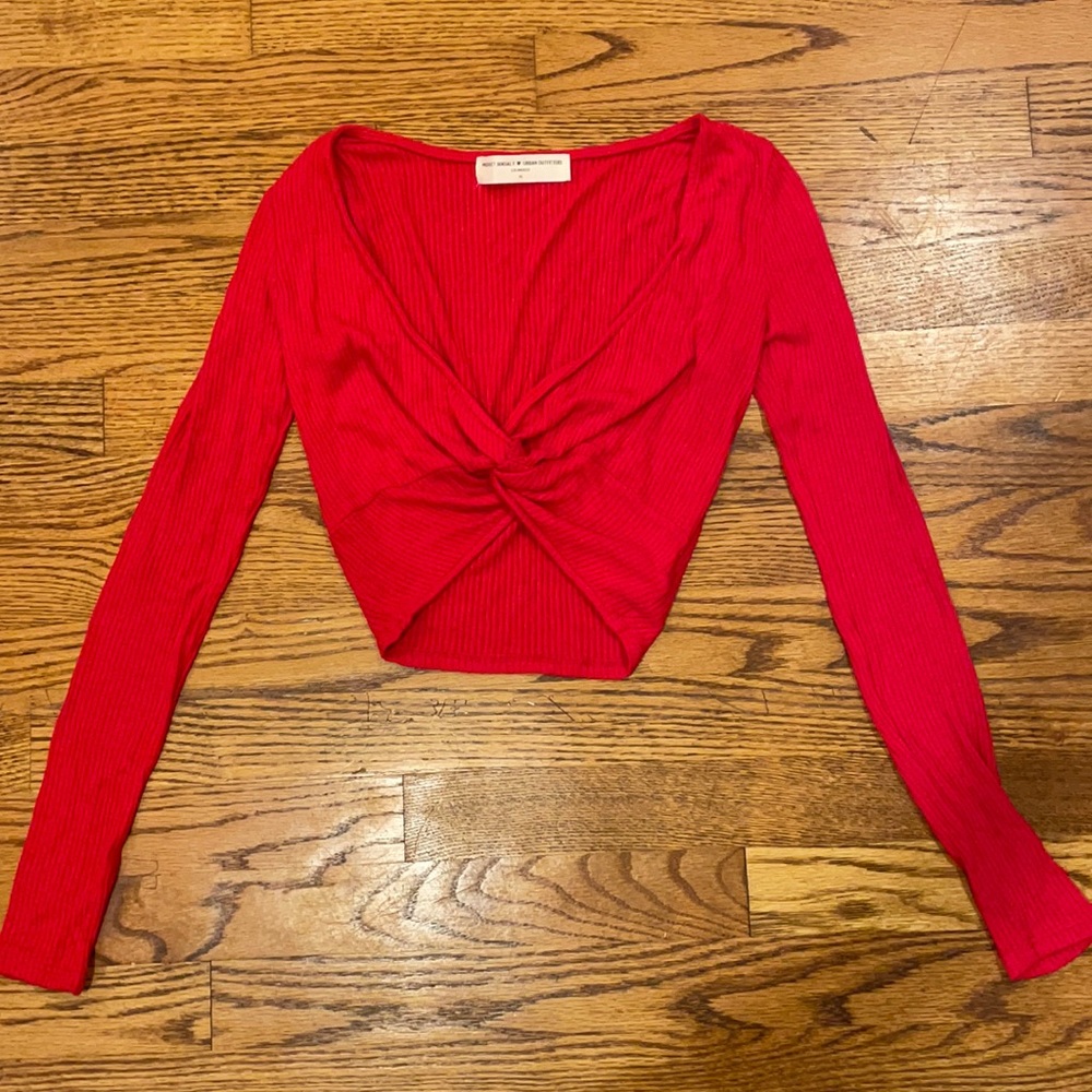 Urban Outfitters Red long sleeve Crop top